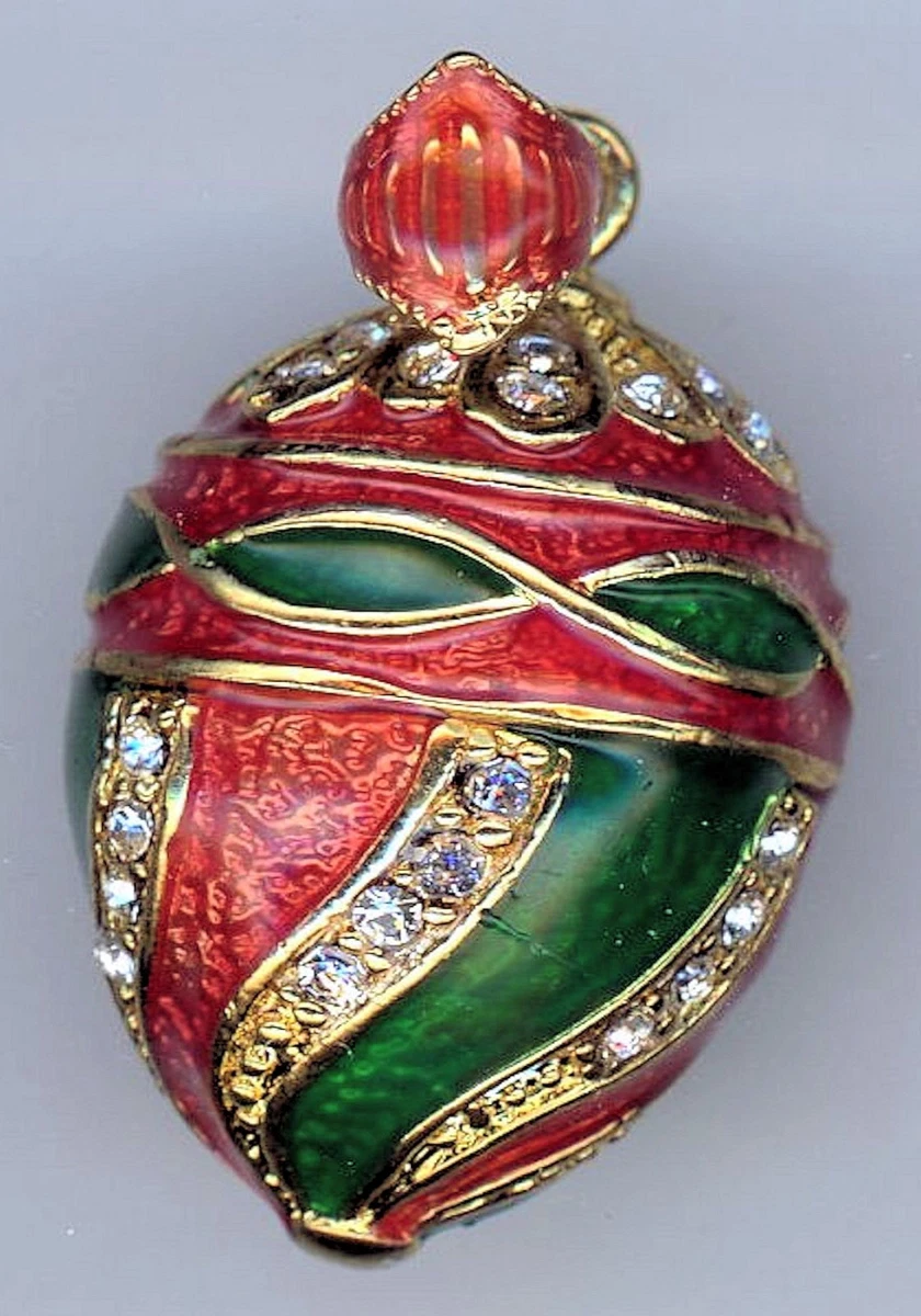 Pendentif œuf En Argent émaillé Rouge Style Fabergé - Collier Ou Breloque - Neuf Sans Emballage