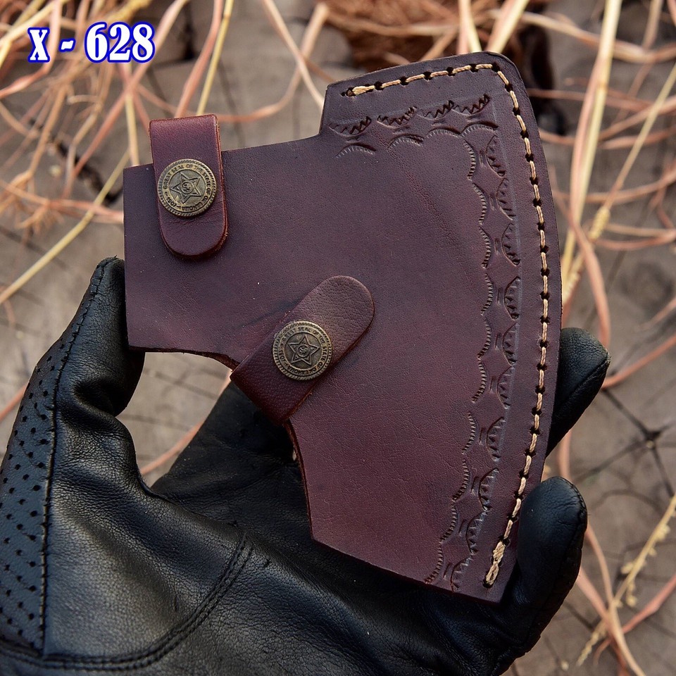 Cattlehide Axe Sheath Cover – Leather Blade Protector For Outdoor Camping, Hunting & Bushcraft, Portable Protective Case For Axes-289191