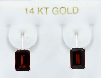ECHTE 2,64 kt Granat Ohrhänger 14 Karat Weißgold - kostenloser Bewertungsservice