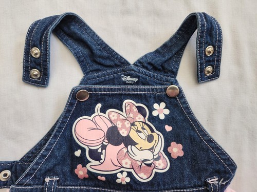 Disney Baby 3-6 Months Denim Minnie Mouse Adjustable Overall Bib Dress - Picture 8 of 9
