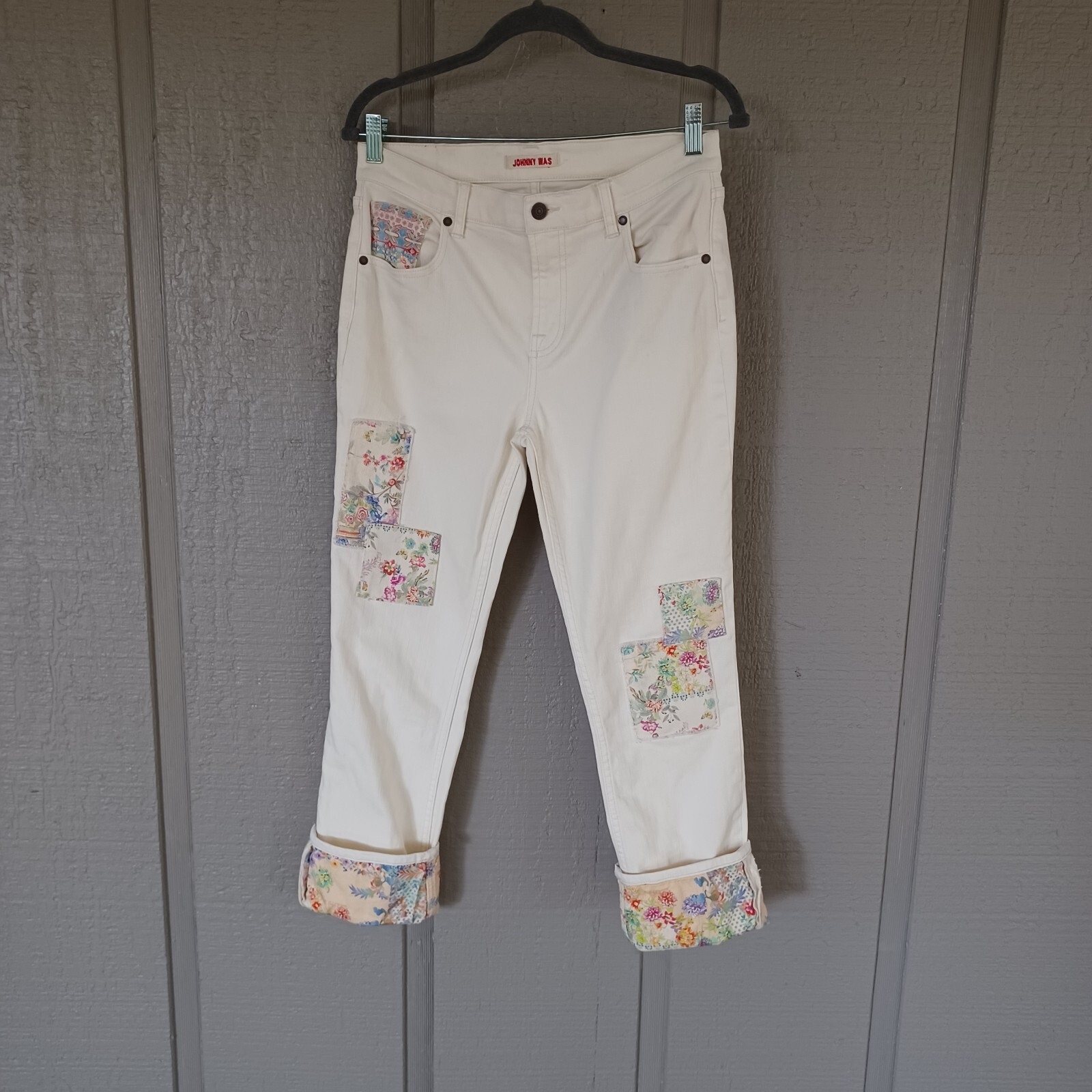 Johnny Was The Cuffed Patchwork Cropped Boyfriend… - image 1