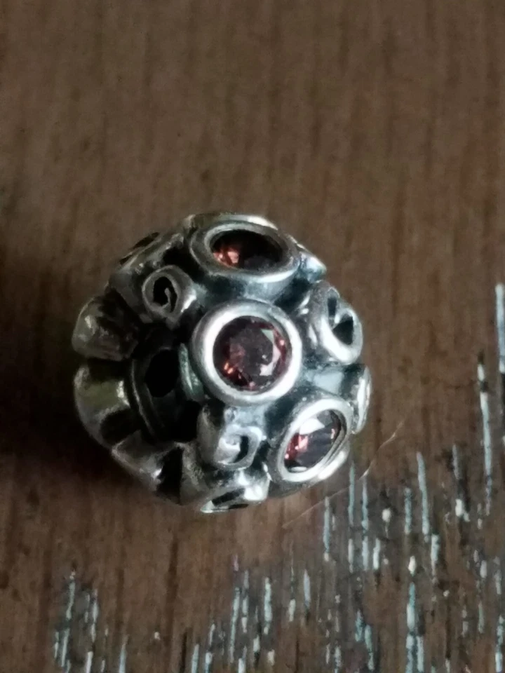 Authentic Pandora Sterling Silver Brown CZ Primrose Path Charm Bead #790330BCZ - Image 2 of 4