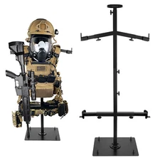 Tactical Gear Stand Helmet Vest Belt Display Rack,Heavy Duty Steel Vest Hanger