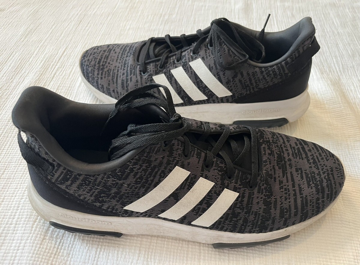 ADIDAS Men's Cloudfoam Black/Gray/White Running Shoes (Size 13