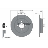 Textar 2X Bremsscheibe Hinten Ø262 Mm FüR Hyundai I20 GB 1.2 1.4 BC3 BI3 1.0