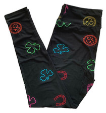 NWT LuLaRoe TC St. Patrick's Day BLACK Lucky Symbol Leggings