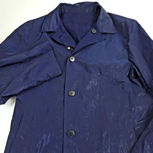 John Varvatos Collection Linen Trench Coat Mens (EU 48) US 38 Blue Reversible  image 9