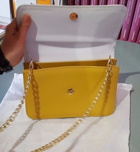 BORSA BORSETTA TRACOLLA GIALLA BIANCA POCHETTE AW ACCESSORIES LA RINASCENTE  | eBay