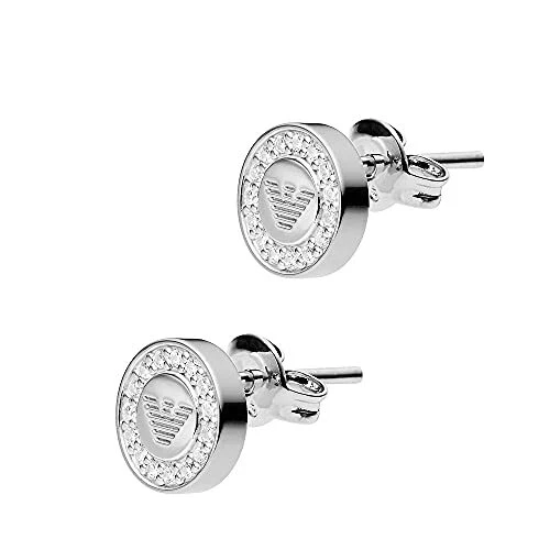 EMPORIO ARMANI EG3053040 Earrings Silver with Rhinestone for Unisex NEW
