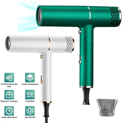 MARKENLOS Profi Haartrockner Ionen Föhn Schnelles Trocknen Faltbarer Fön Hair Dryer 1600W