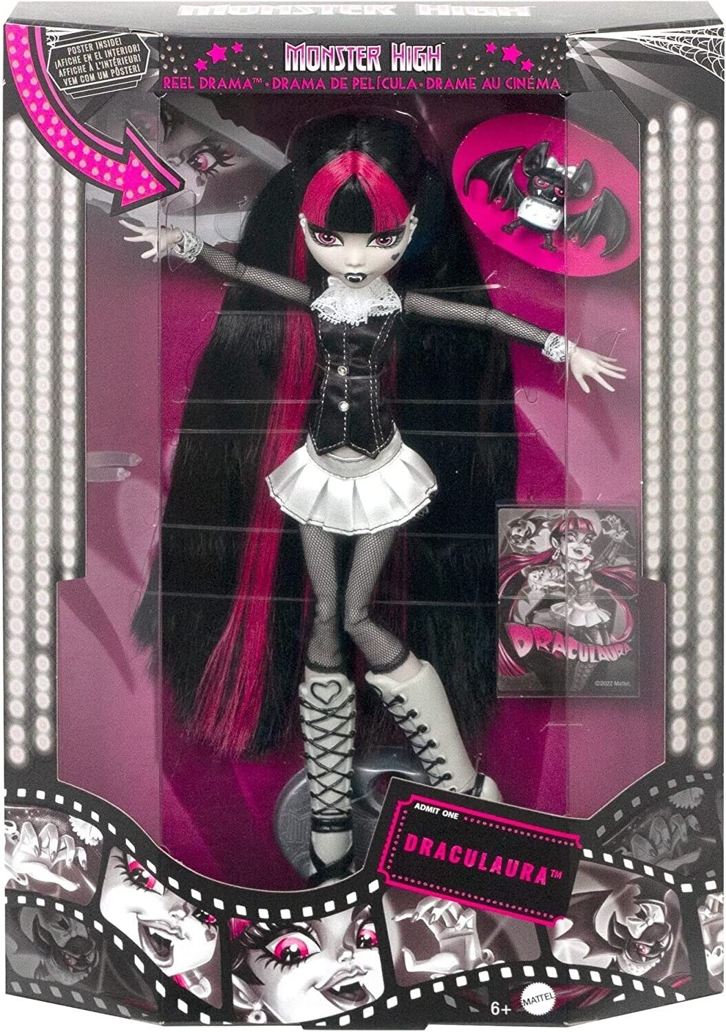 Monster High Doll Draculaura Reel Drama Collector Doll NEW SAME DAY SHIP