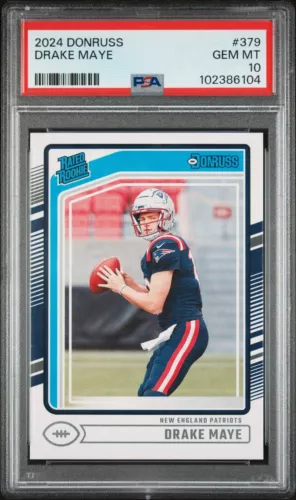 Graded 2024 Panini Donruss Drake Maye #379 Rookie Football Card PSA 10 Gem Mint