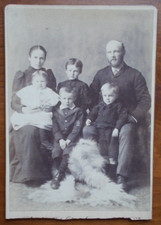 Cabinet Card Portrait of FORMAL FAMILY PICTURE- LATE 1800'S with fur- beautiful 