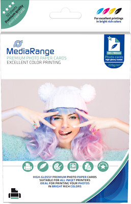 50 Mediarange Foto Papier 13x18 cm hochglanz 220g Tintenstrahl glossy DIN B6