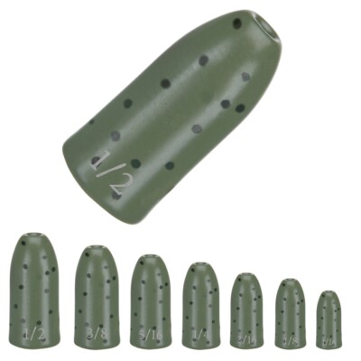 Reaction Tackle Tungsten Bulk Worm Weights Bullet Sinkers Various Colors / Sizes