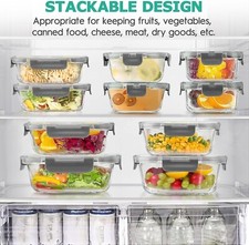 Recipientes De Vidrio Con Tapa MCSWSEE Juego De Recipientes De Vidrio Herméticos Para Almacenamiento De Alimentos Con Tapas De Tupper Cristal Grande