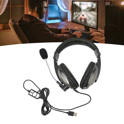 USB Gaming Headset Wire Control Adjustable Volume Gaming Headset With Mic For FY - Afbeelding 20 van 22