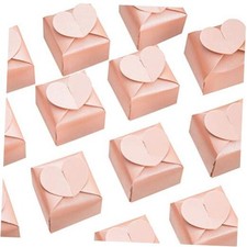 Favor Box Bulk 2.5x2x2.5 inches with Heart Bow Party Favor Box,,Pack of 50 Pink