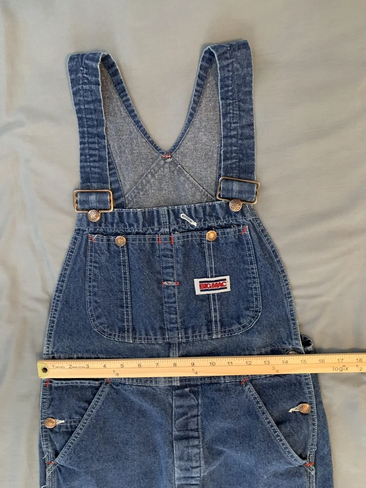 Mono Big Mac DE COLECCIÓN Para Hombre 30x30 Azul Denim Babero Hecho en EE. UU. Carpintero Años 90 Foto 4 de 4