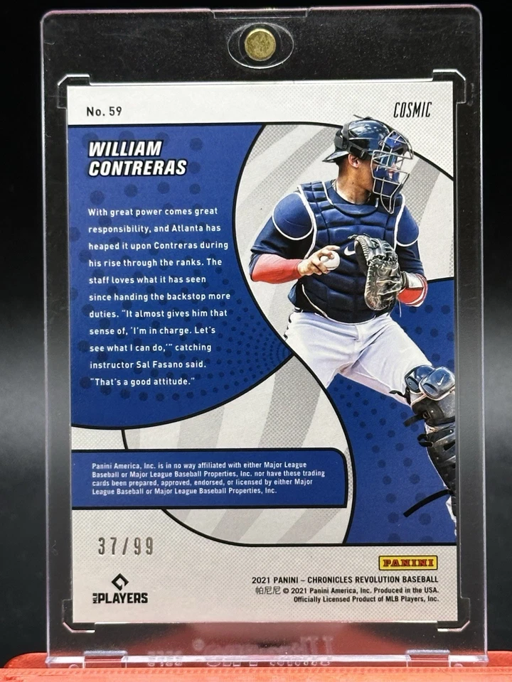 /99 William Contreras Rookie Cosmic 2021 Panini Chronicles Revolution #59 Rookie - Image 2 of 2