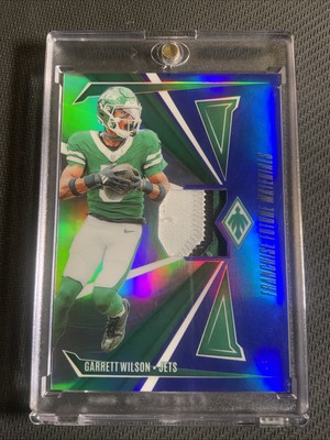 2024 Panini Phoenix Football Garrett Wilson Blue Patch 05/49 JERSEY MATCH  JETS