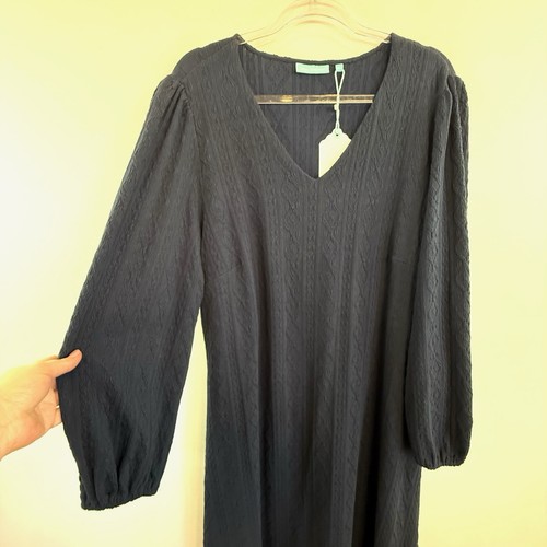 Blue Illusion Size 2L (18 XXL) Navy Blue Jersey Swing Hem Dress Designer NWT - Bild 9 von 24