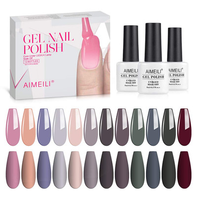 Soak off Neutral Gel Nail Polish Color for Mother'S Day U V LED Nude Brown Pink