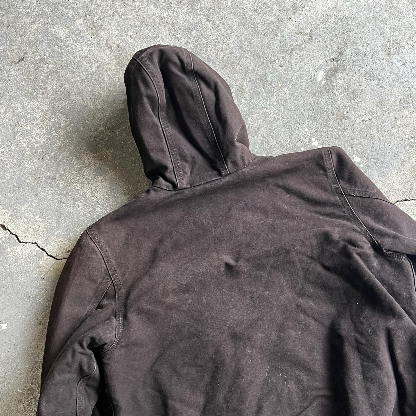 Carhartt WJ130 DKB WOMENS brown hooded work wear jacket Large image 8