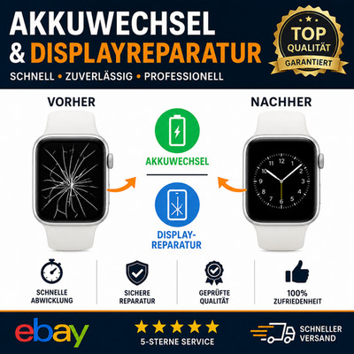 Apple Watch SE 2 40 mm 44mm Glasreparatur & Akkuwechsel   DisplayTausch 24h