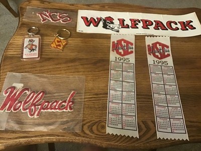 University North Carolina NC State Wolfpack key chains, patches. Calendars etc