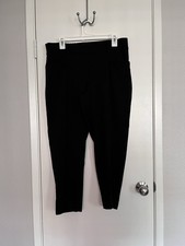 Maurice  s Women  s Black Pull On Pant With V-cut Out At Ankle Size Large Short