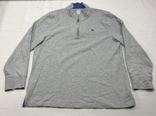 Brooks Brothers Sweatshirt Mens XL Gray 1/4 Zip Mock Neck Pullover Logo