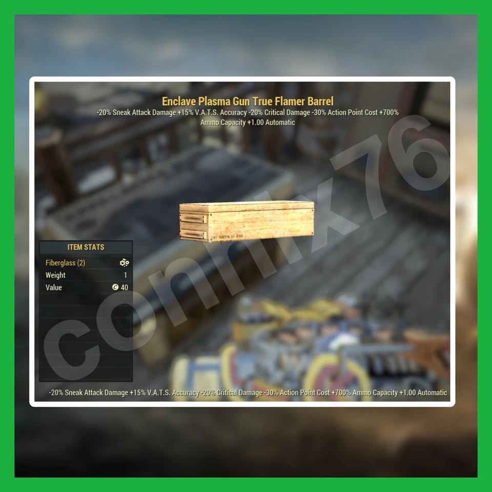 FALLOUT 76 ☢️ Enclave Plasma Flamer Barrel Mod☢️ PS4/5 and PC only.