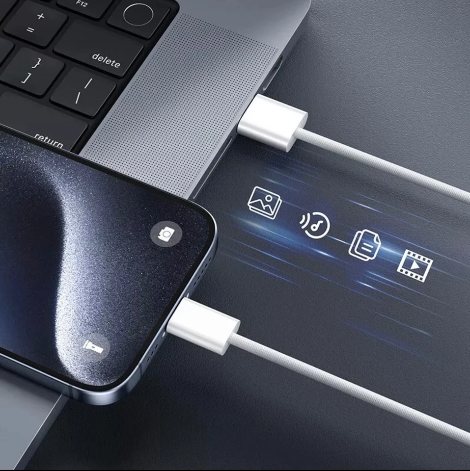 USB-C to USBC Charger Cable 20W/60W Fast Charge iPhone 15 16 17 Samsung Mac Dell - Image 2 of 4