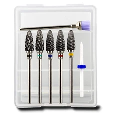 Nail Drill Bits Set Ceramic for Acrylic Nails Gel Polish Professional, 3/32 I...