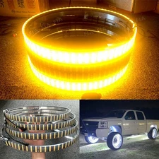 15.5'' White Amber Quad Row LED Wheel Rim Lights For Car Truck Strobe Flashing