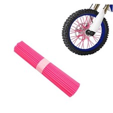 72PCS Dirt Bike Spoke Skins Covers, Universal Wheel Rims Wraps Pipe Trim, Pink