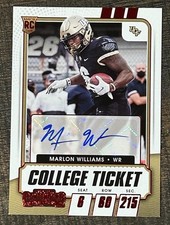 2021 Contenders Draft Picks Marlon Williams RC Red Rookie Auto #310