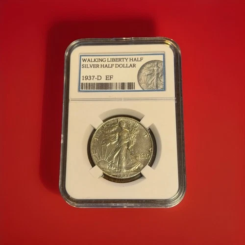 1937-D / WALKING LIBERTY HALF DOLLAR [DVC-6602-001] (VINTAGE) KEEPSAKE SLAB / EF