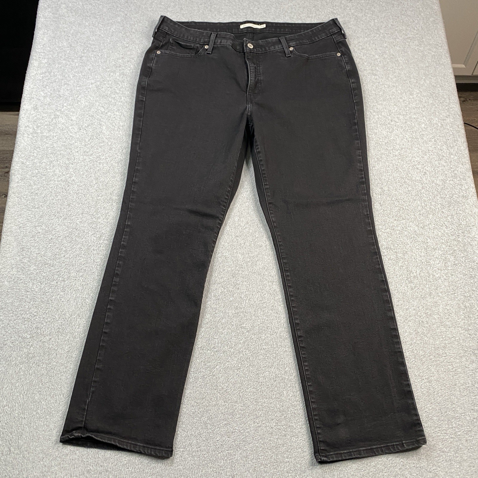 Levis 414 Jeans Womens 20W 40x31 Black Classic Straight Stretch Denim Western