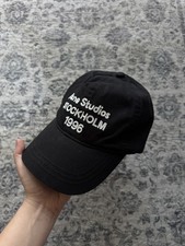 Acne Studios Cap Hat Unisex Black Logo Embroi...
