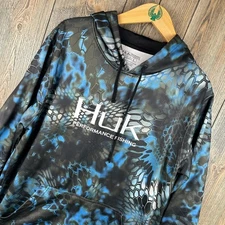 Huk Performance Fishing Men's Large Hoodie Neptune Camo Kryptek Outdoors
