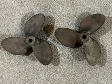 Vintage Brass 3 Blade Boat Propellers (2) Small 6 1/4" Propellers by Michigan