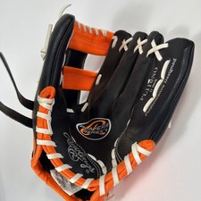 Rawlings 11" Players Series Youth Baseball Glove Black/Orange Leather Right-Hand