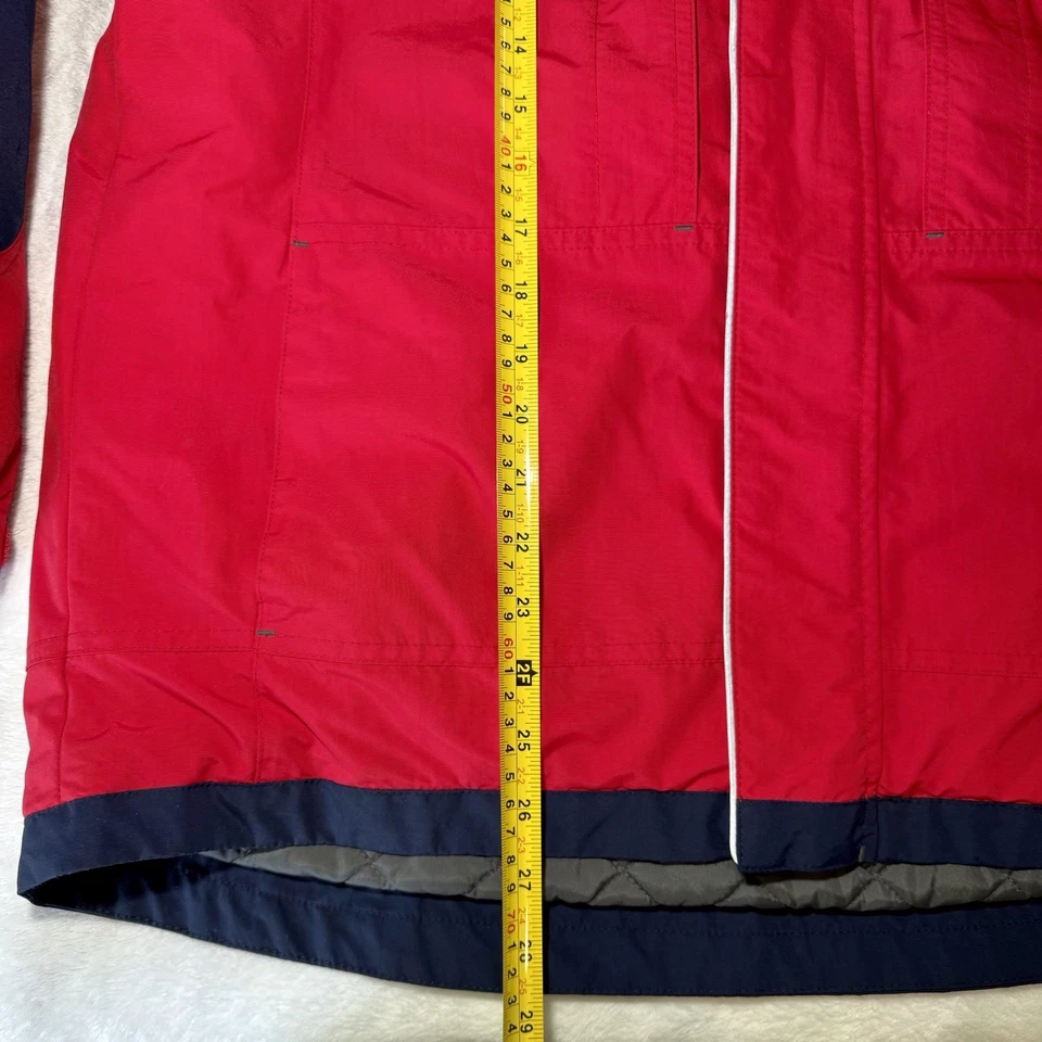 Chaqueta de Invierno Lands’ End Niños Talla 14-16 L Rojo Azul Marino Colorblock Abrigo Forrado de Vellón Foto 4 de 4