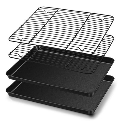 Baking Sheet with Rack Set 16X12X1  Nonstick Cookie Pan Tray Cooling