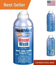 Ready-to-Use Sterile Saline Wound Wash 6.3 Oz - Non-Irritating First Aid Care