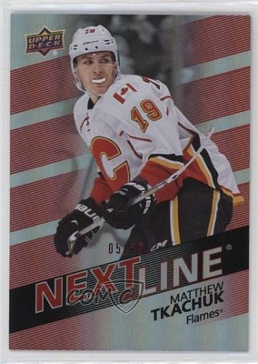 2016 Overtime Next in Line Red Rainbow /25 Matthew Tkachuk #NL-28 Rookie RC 4c6