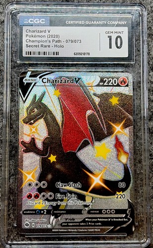 Pokemon Charizard V Champion's Path 079/073 Secret Rare CGC 10 Gem Mint