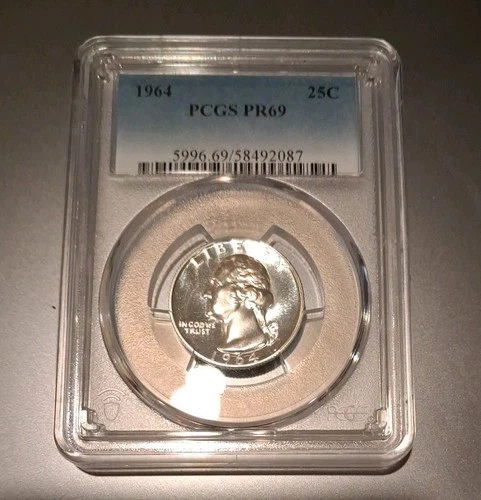 1964 (P) PCGS Silver Proof Washington Quarter PR69 PR-69
